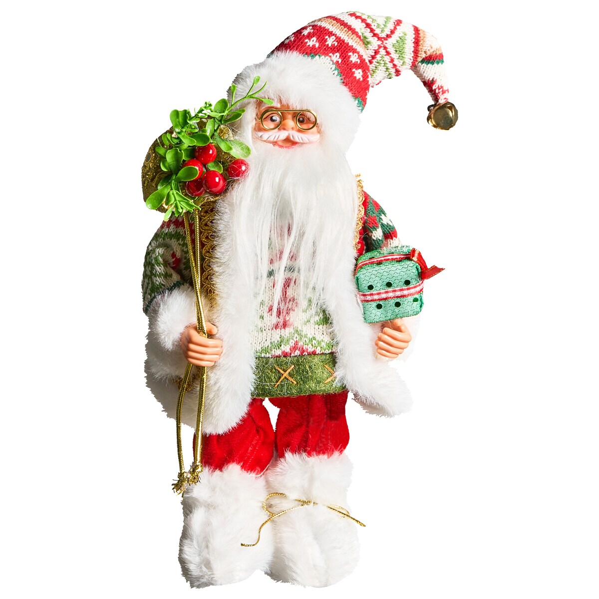 Dekoracja świąteczna MOSVATN Mikołaj 37 cm Czerwony/ zielony