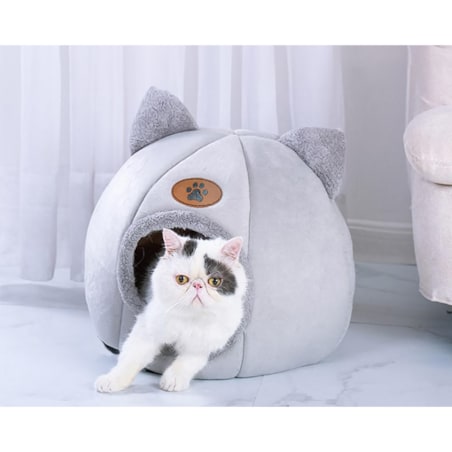 Budka dla kota psa legowisko szare