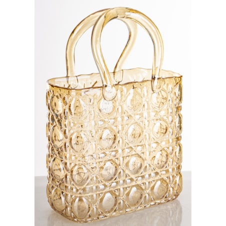 Wazon szklany 29x20x10 cm TORBA pomarańczowa
