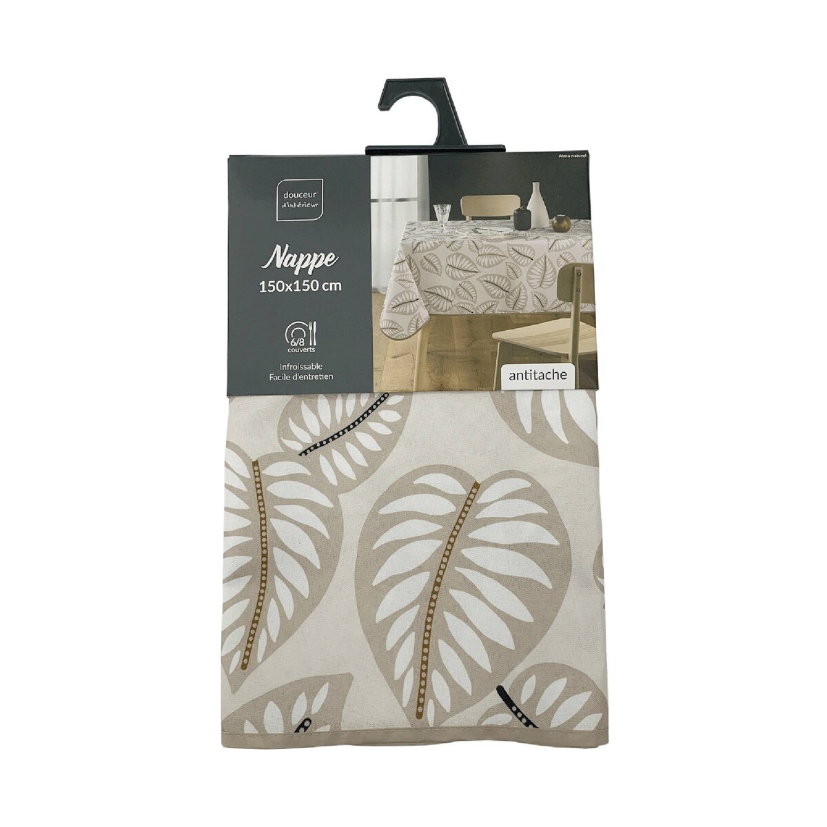 Kwadratowy obrus poliestrowy z nadrukiem ALMA, 150 x 150 cm