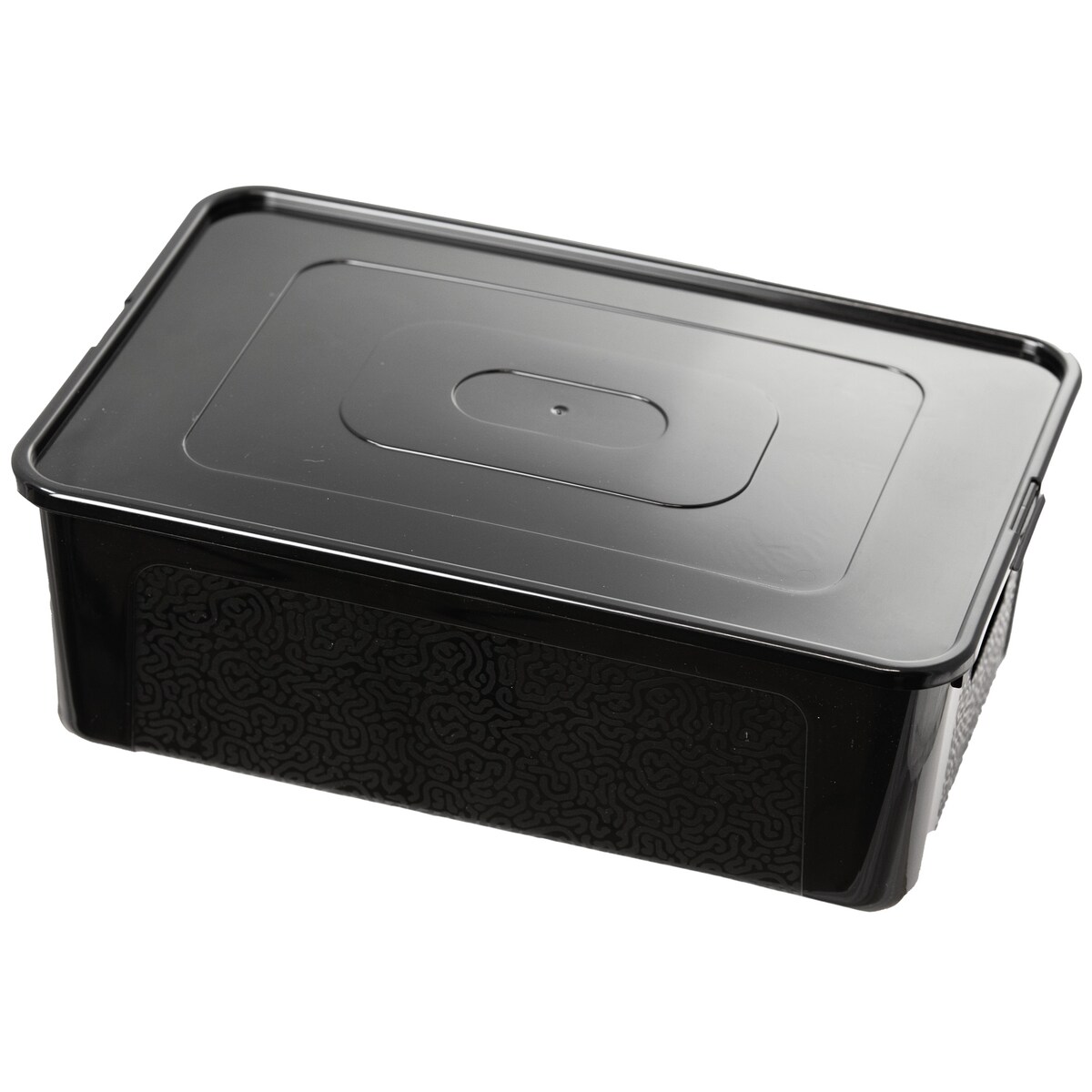 Pojemnik Pudło Plastikowe 39X26X13.4 Cm 14 L Z Pokrywą Do Przechowywania Czarne