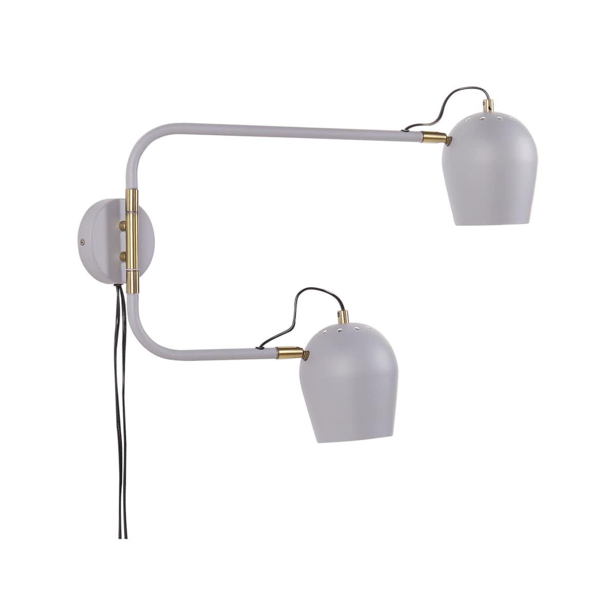 Lampa ścienna 2-punktowa metalowa jasnoszara ESTRELLA