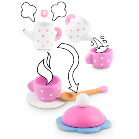 Drewniany serwis kawowy dla dzieci i ciasta Ricokids