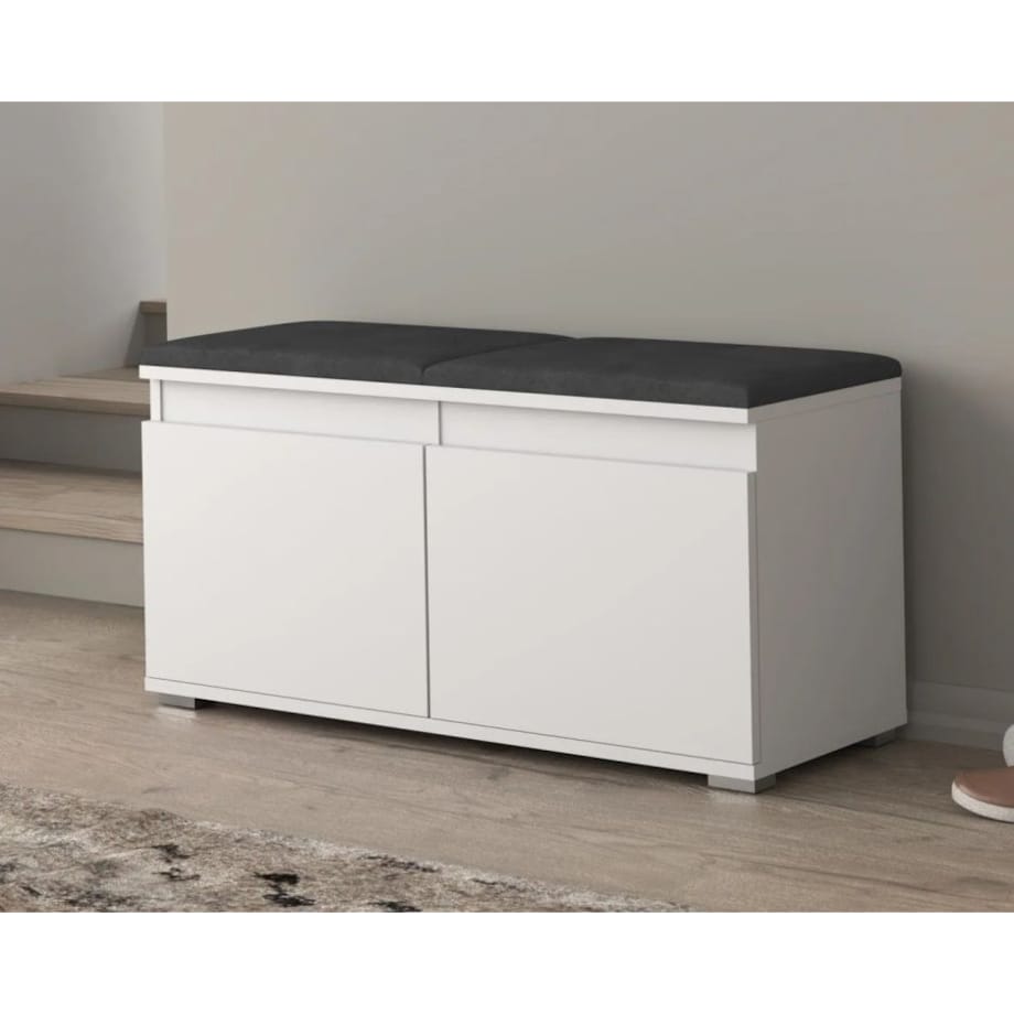 Szafka na buty z siedziskiem SINGAPUR 100 biała/szara