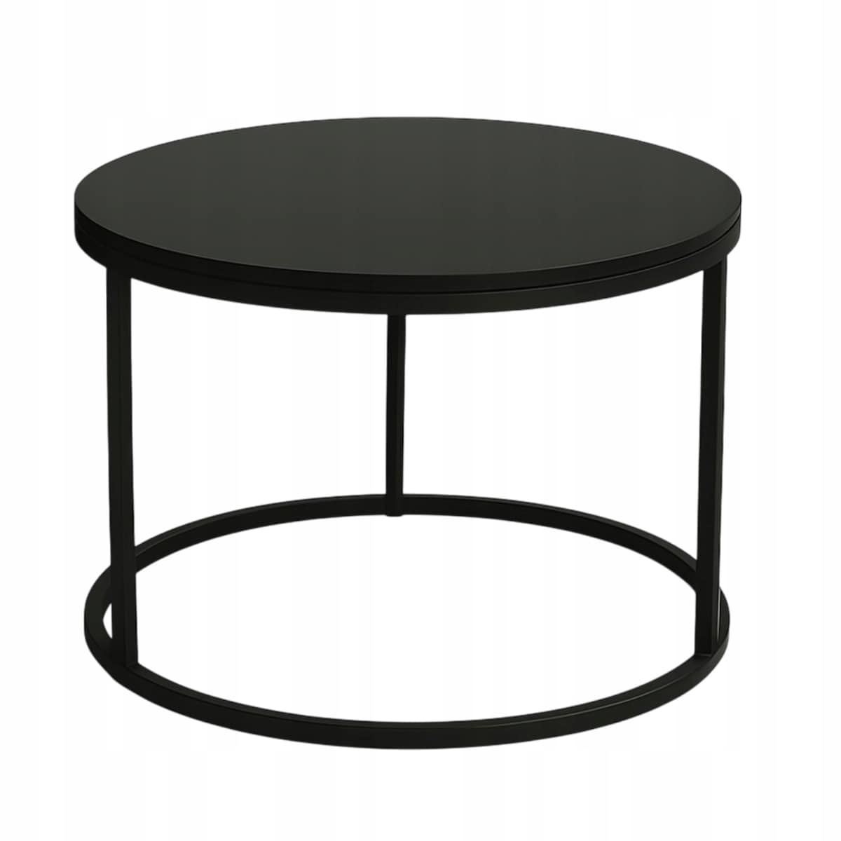 Stolik Kawowy CZARNY 60 cm Metal Minimalizm Industrialny Styl SOFT LOFT