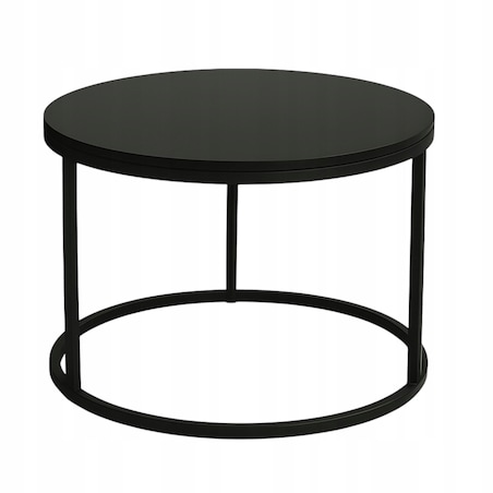 Stolik Kawowy CZARNY 60 cm Metal Minimalizm Industrialny Styl SOFT LOFT