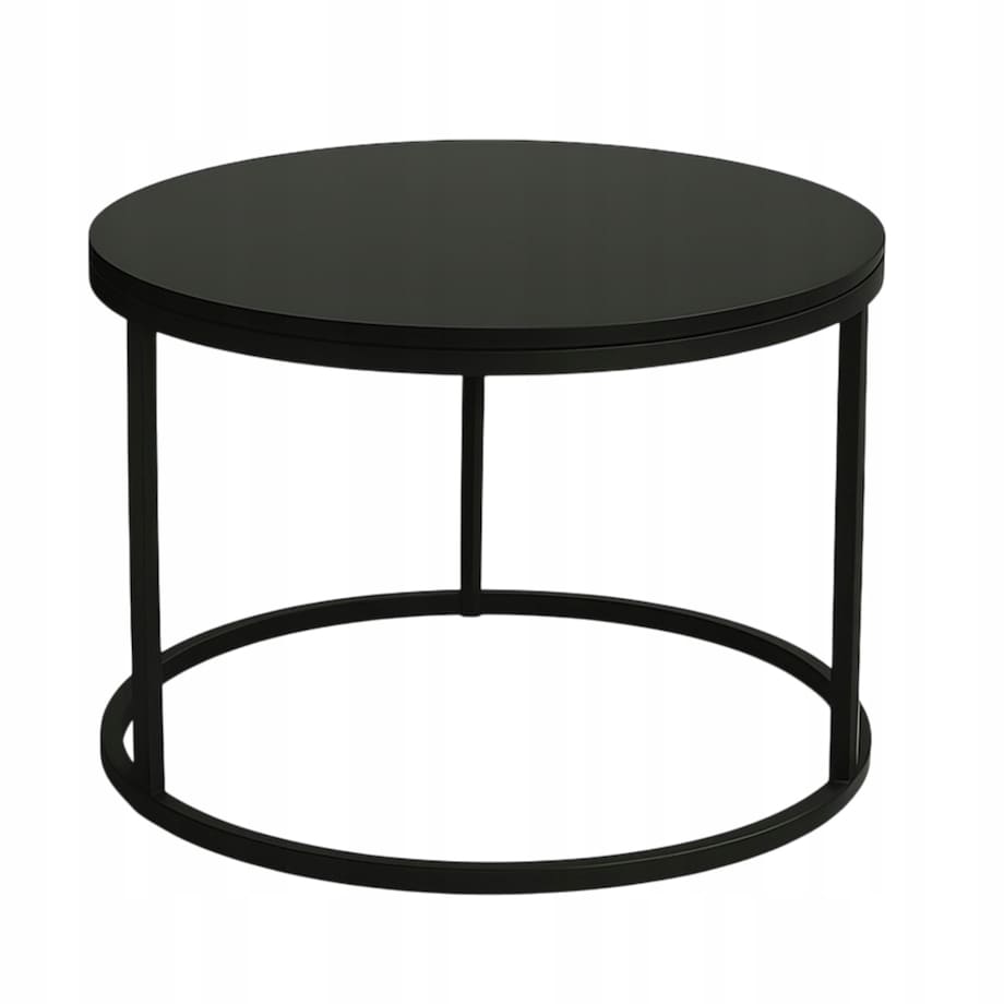 Stolik Kawowy CZARNY 60 cm Metal Minimalizm Industrialny Styl SOFT LOFT