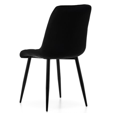 Krzesło tapicerowane welurowe CHIC velvet czarny do salonu jadalni
