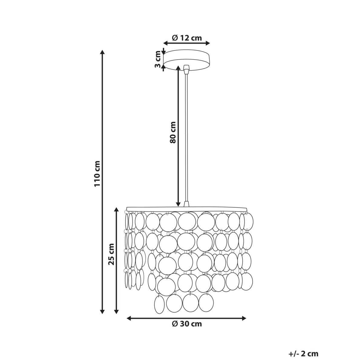 Żyrandol PARANGI Skorupa kokosa Jasnobeżowy
