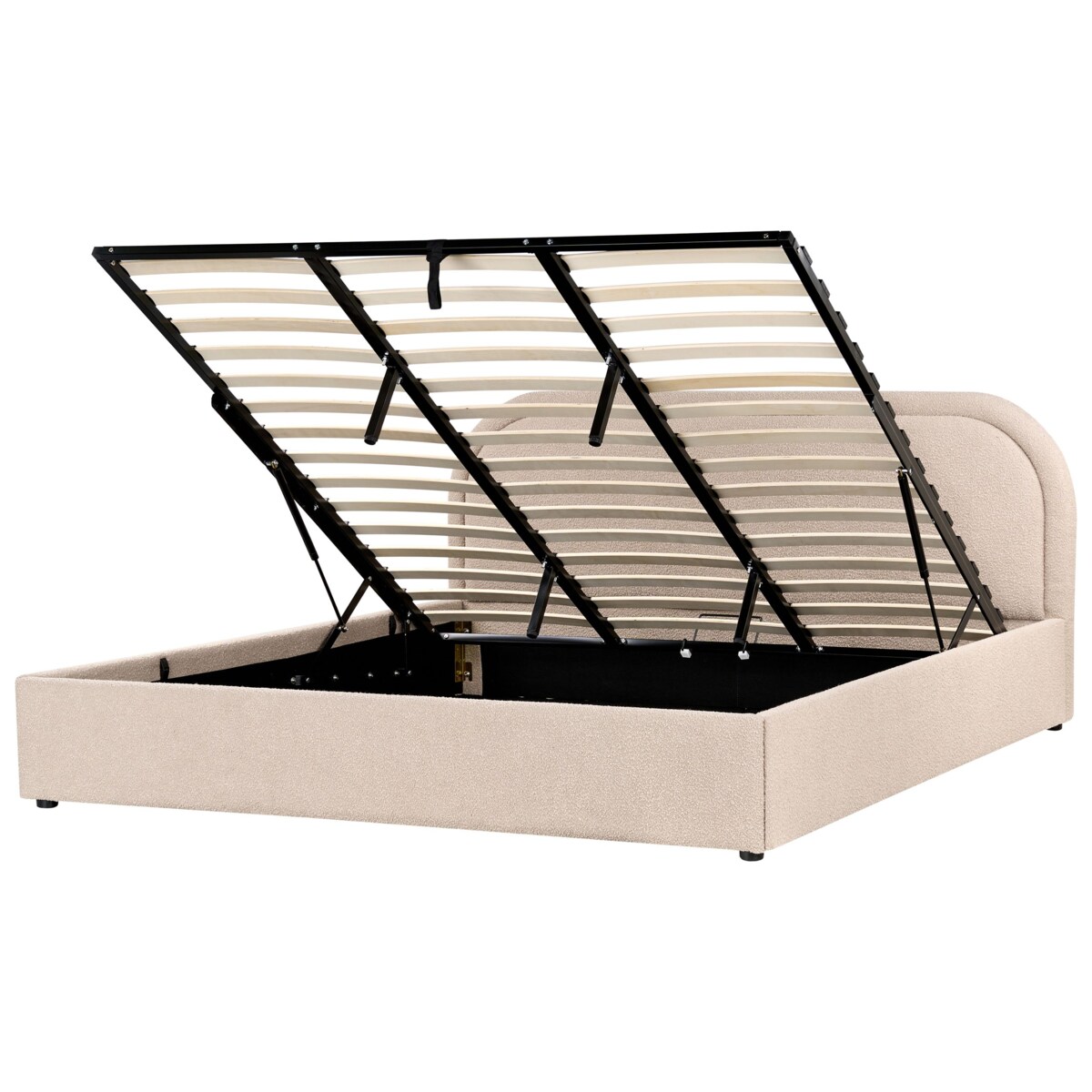 Łóżko z pojemnikiem Boucle QUILLIEN 180 x 200 cm Beżowy