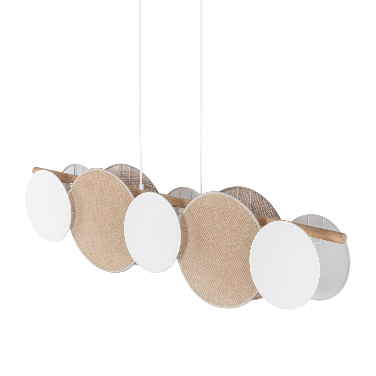 Lampa wisząca TK Lighting PULSE 4815 5xE27 biała brązowa nad stół, wyspę i do salonu, nowoczesna z drewnianymi akcentami