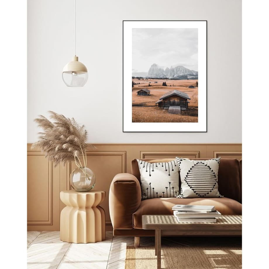 Poster Story, Plakat, Obraz - Drewniana Chata w Dolomitach No1, wymiary 42 x 60 cm
