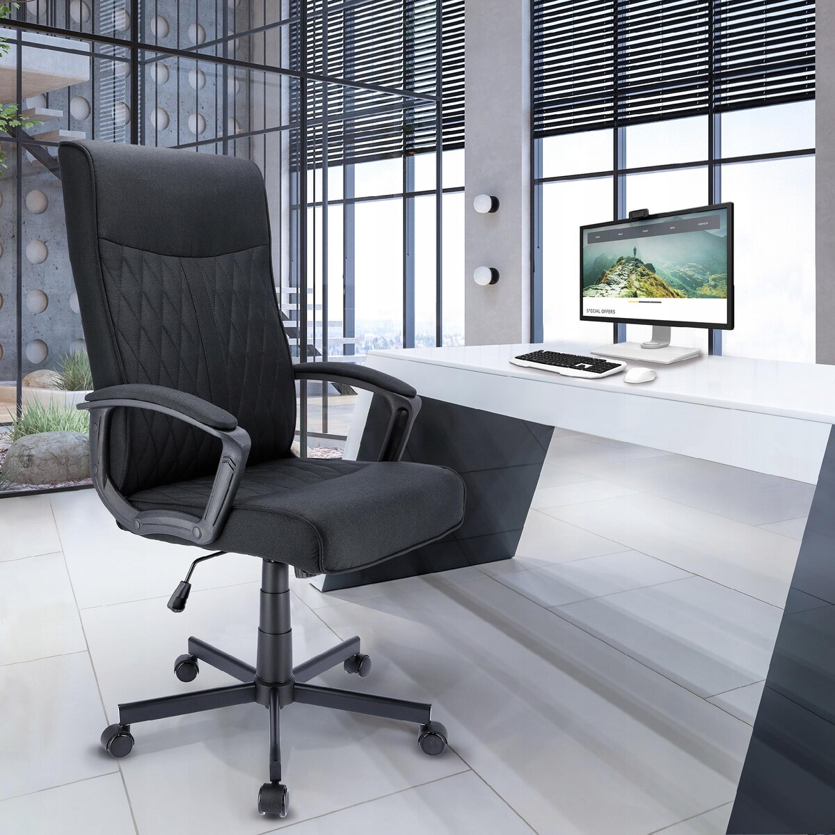 Fotel biurowy COMFORT pikowany czarny