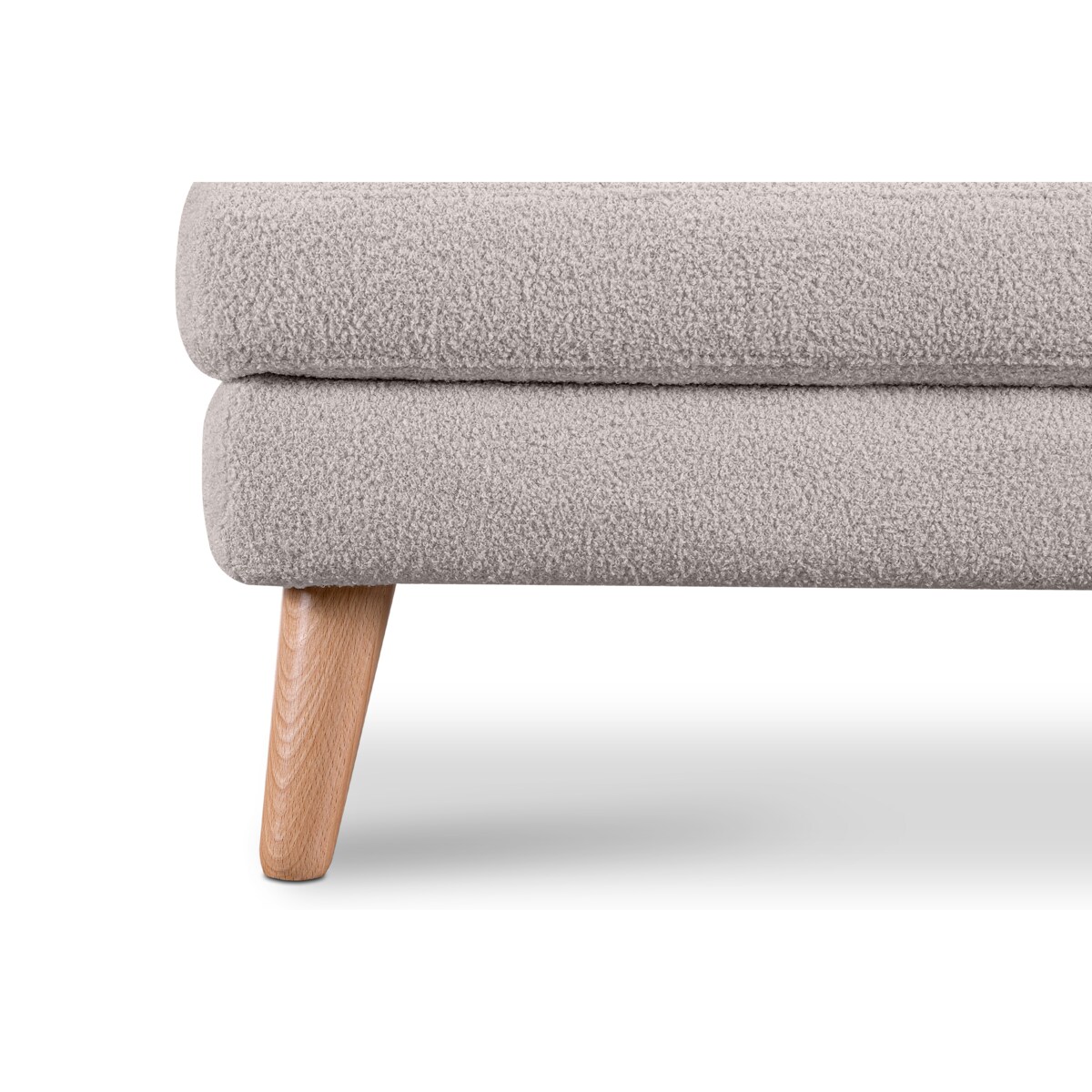 KONSIMO TAGIO Skandynawska pufa z jasnoszarej tkaniny jagnięcej