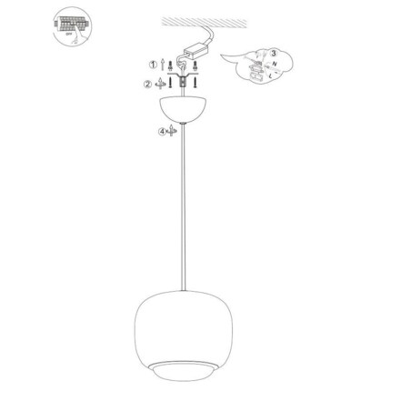 LAMPA WISZĄCA ALUMINIOWA ORIONIS S SZAMPAŃSKA