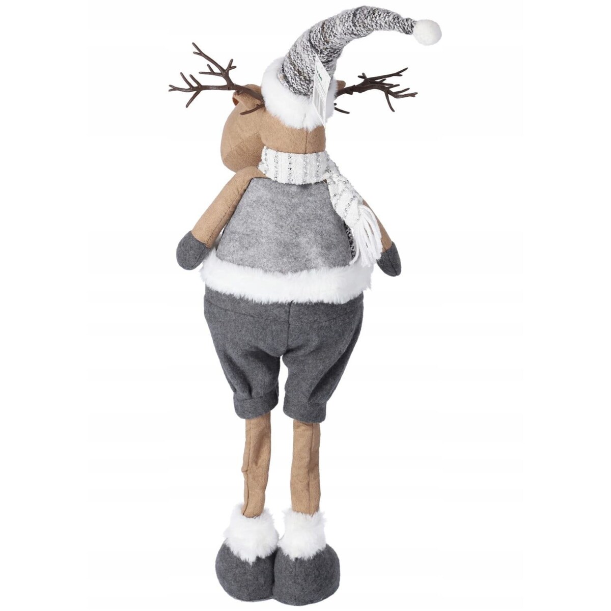 PLUSZOWY RENIFER 70 cm SZARY figurka świąteczna