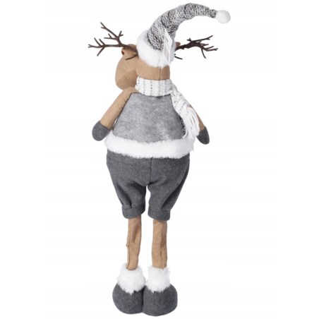 PLUSZOWY RENIFER 70 cm SZARY figurka świąteczna
