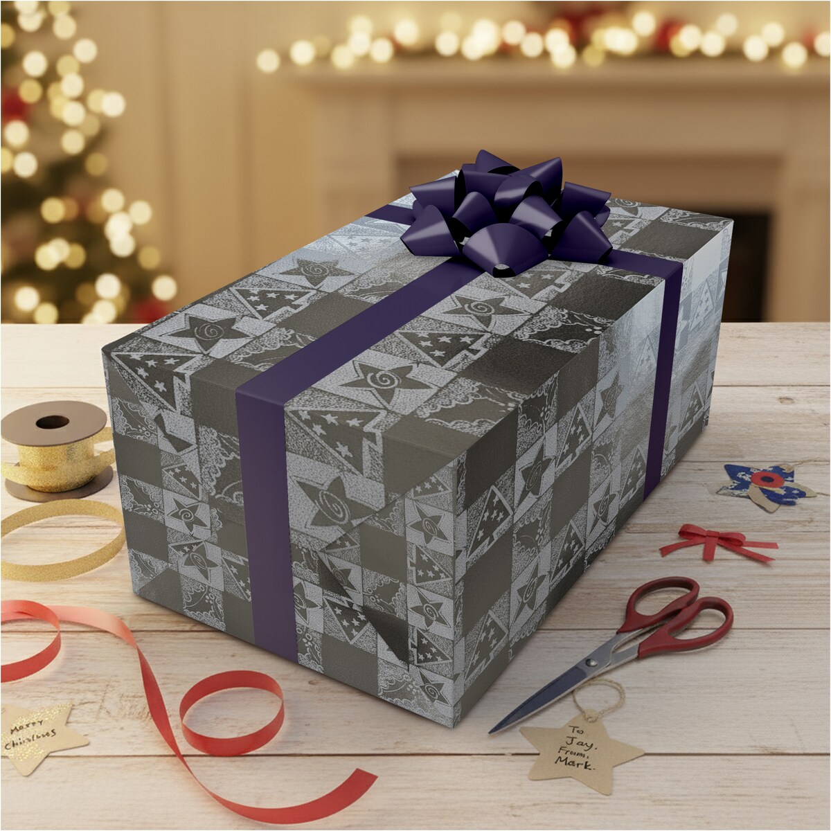 Papier Prezentowy Do Pakowania Prezentów 25 m MEGAROLKA Świąteczny Do Paczek Boże Narodzenie Ozdobny