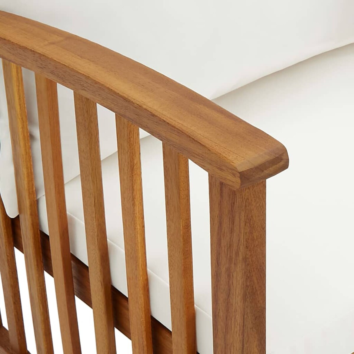 vidaXL Ławka ogrodowa z poduszkami, 119 cm, lite drewno akacjowe