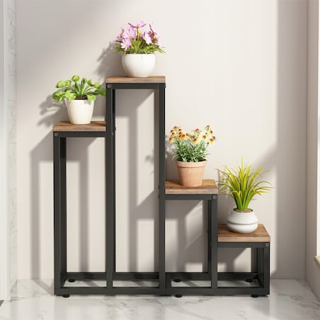 Kwietnik stojak rośliny kwiaty doniczki rustykalny regał 4 poziomowy loft