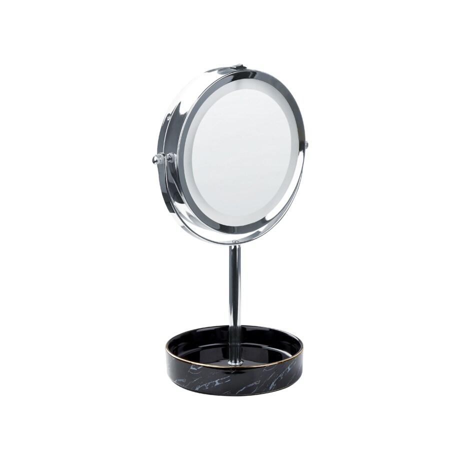Lusterko kosmetyczne LED ø 26 cm srebrne z czarnym SAVOIE