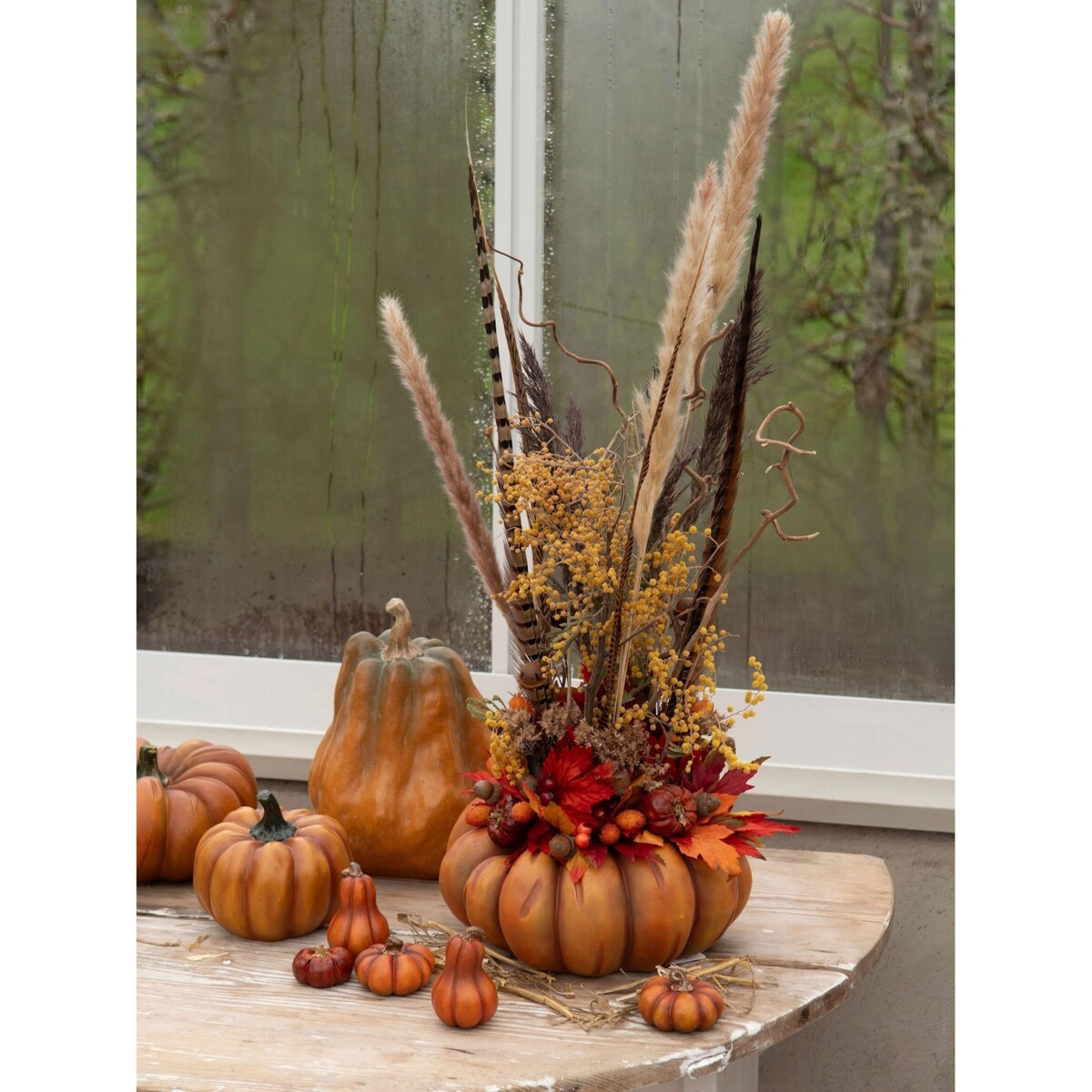 DONICZKA DYNIA POMARAŃCZOWA 25cm DUŻA NA JESIEŃ HALLOWEEN KWIATY OSŁONKA