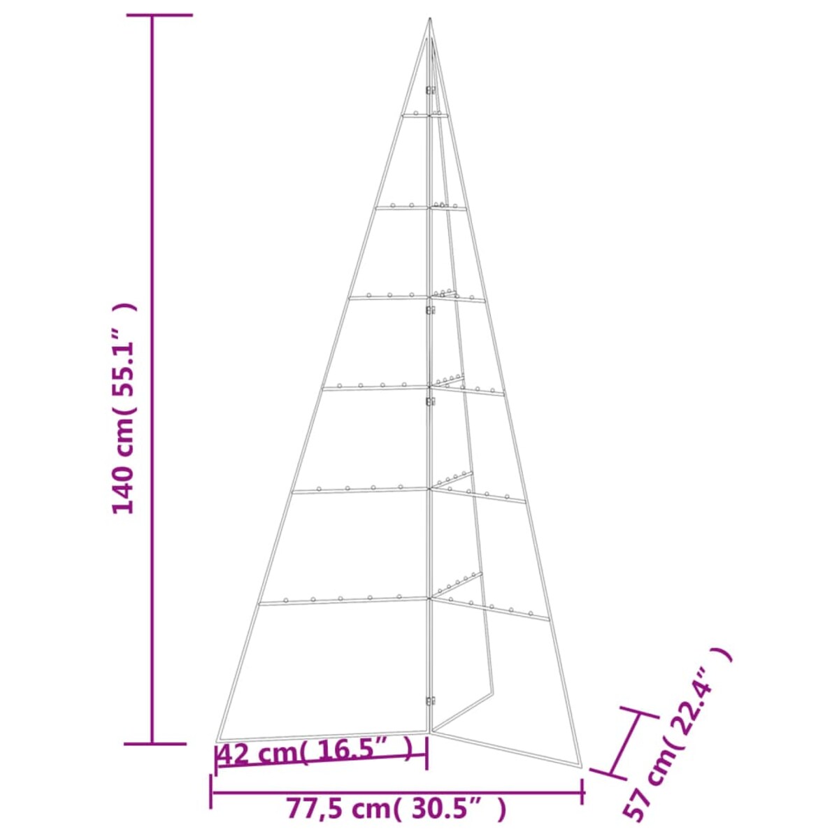 vidaXL Metalowa choinka świąteczna, do dekoracji, czarna, 140 cm