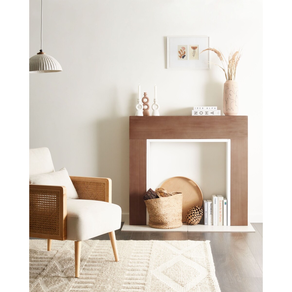 Portal kominkowy BOYANUP Jasnobrązowy