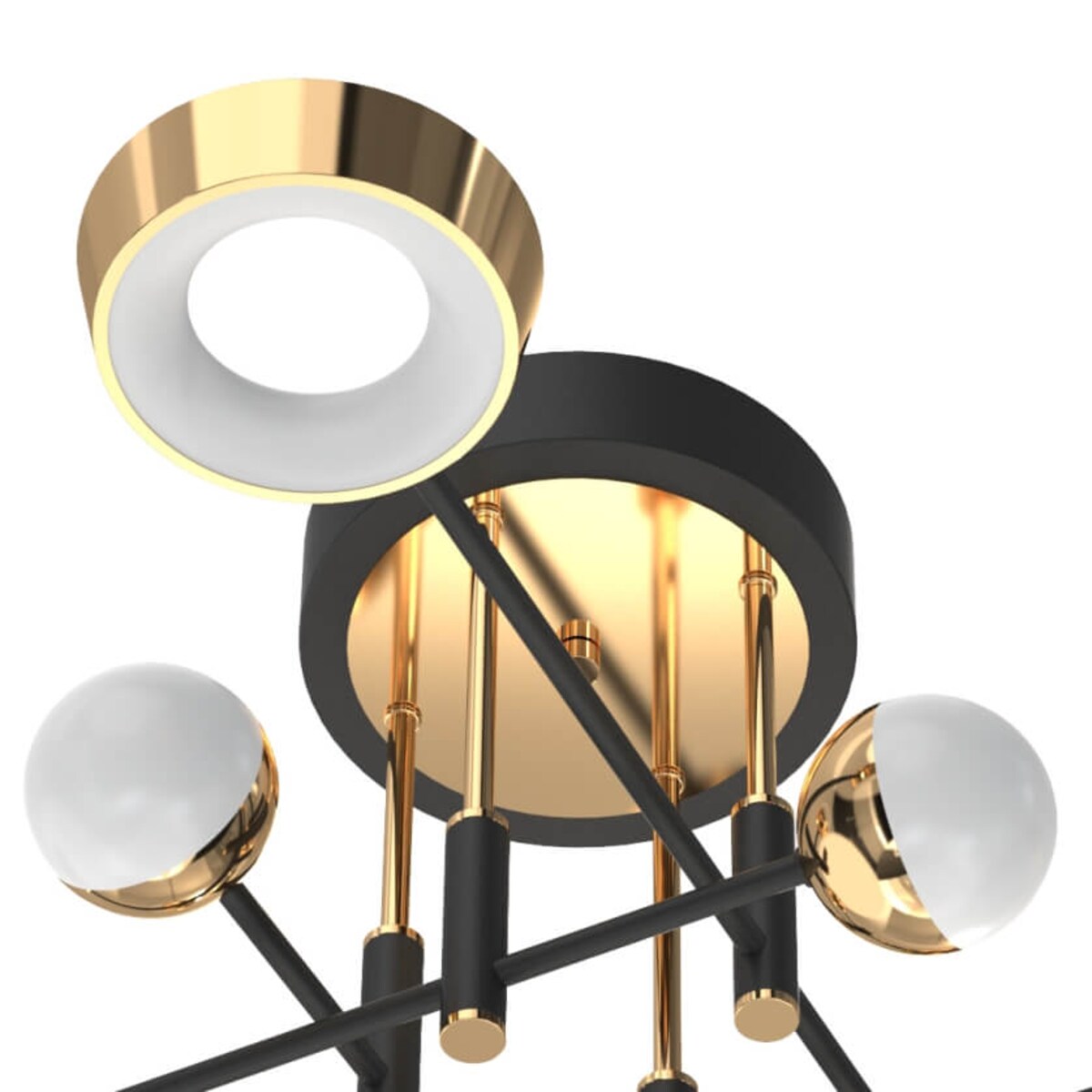 Sufitowa lampa LED Lara MX7170-8-3BGT Zumaline 55W 3000K czarna złota