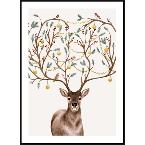 Poster Story, Plakat, Obraz - Jeleń z Lampkami, wymiary 50 x 70 cm