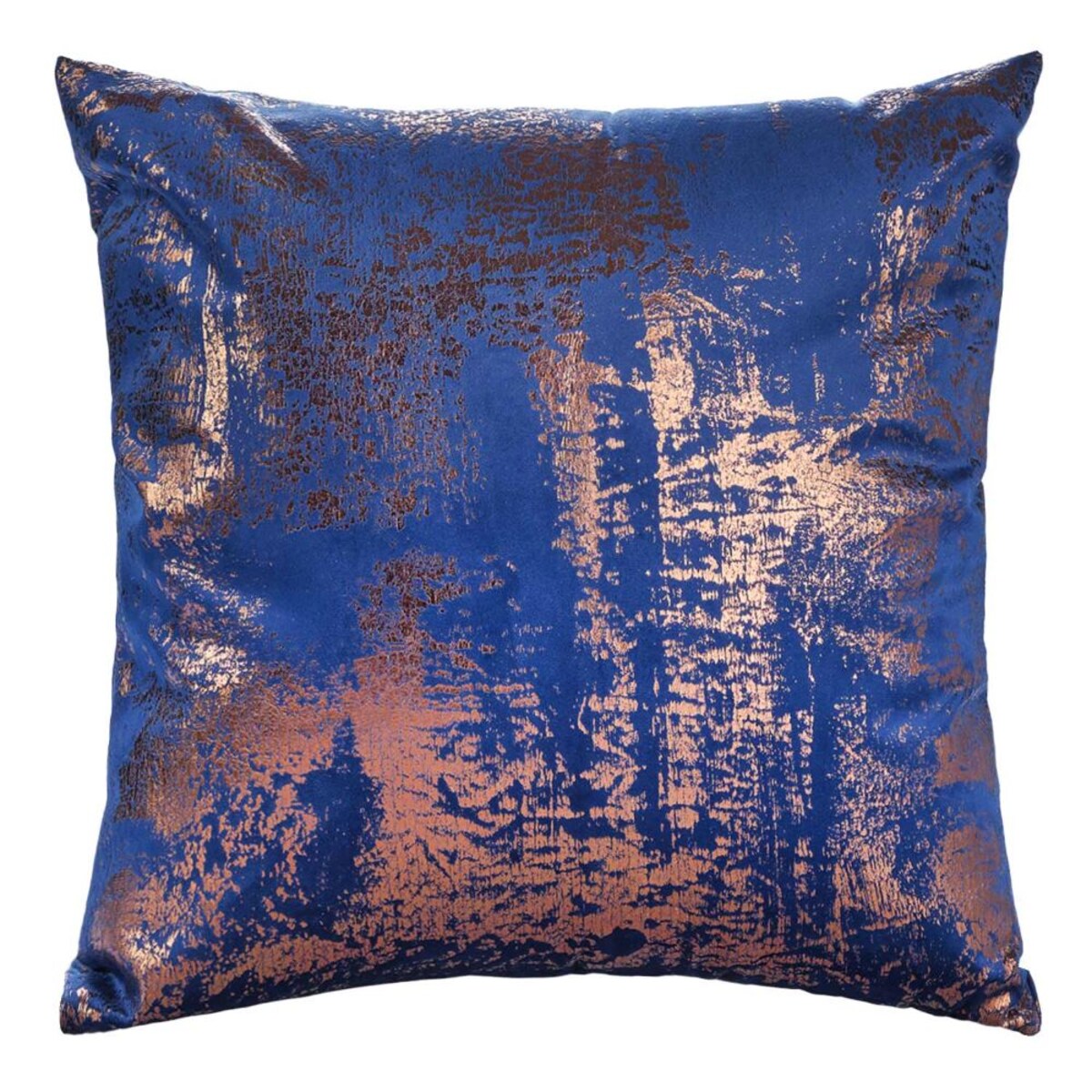 Poszewka dekoracyjna 40x40 ciemno niebieska z miedzianym nadrukiem
