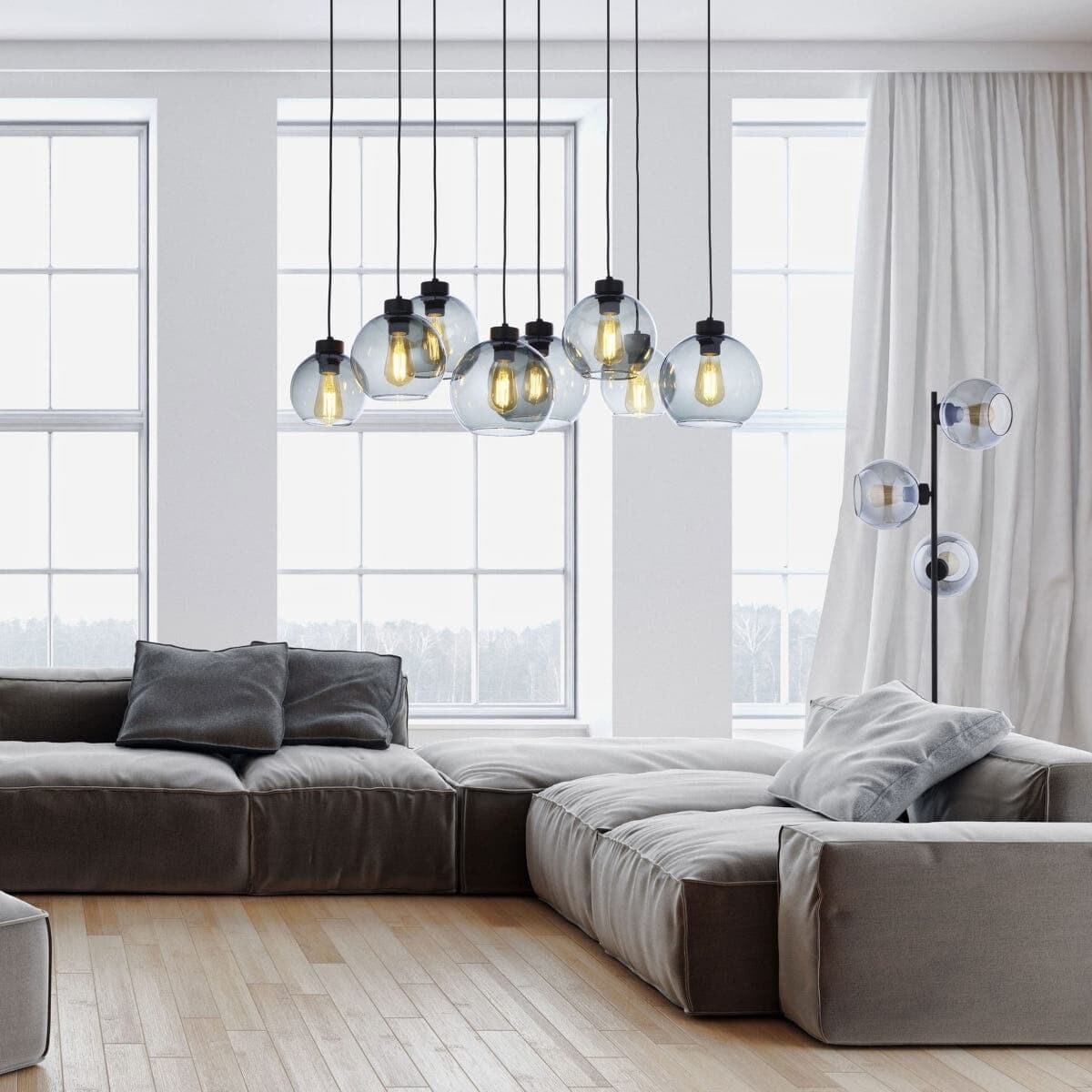 Industrialna wielopunktowa lampa wisząca Cubus 4113 TK Lighting czarna