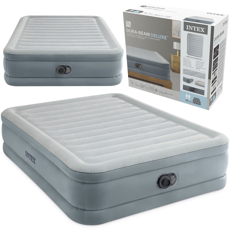 Materac dmuchany Intex 64824ND 2osobowy 203x152x46 cm łóżko z pompką rok 2026