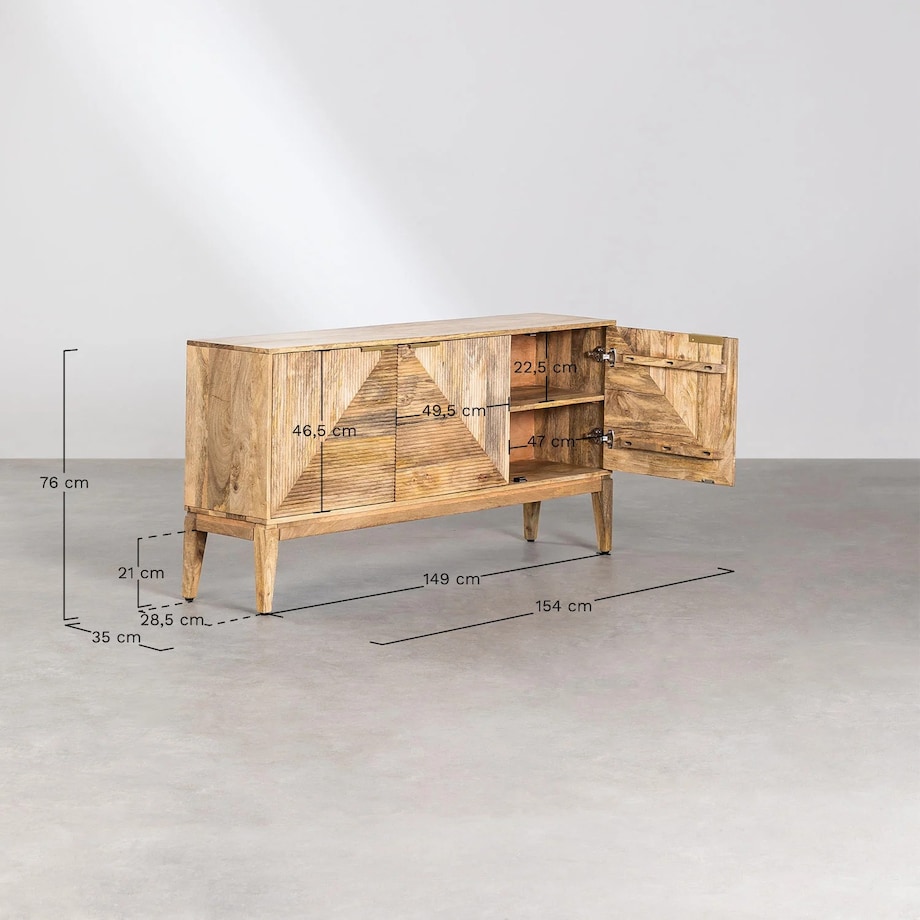 Komoda Baty Design z drewna mango 154cm