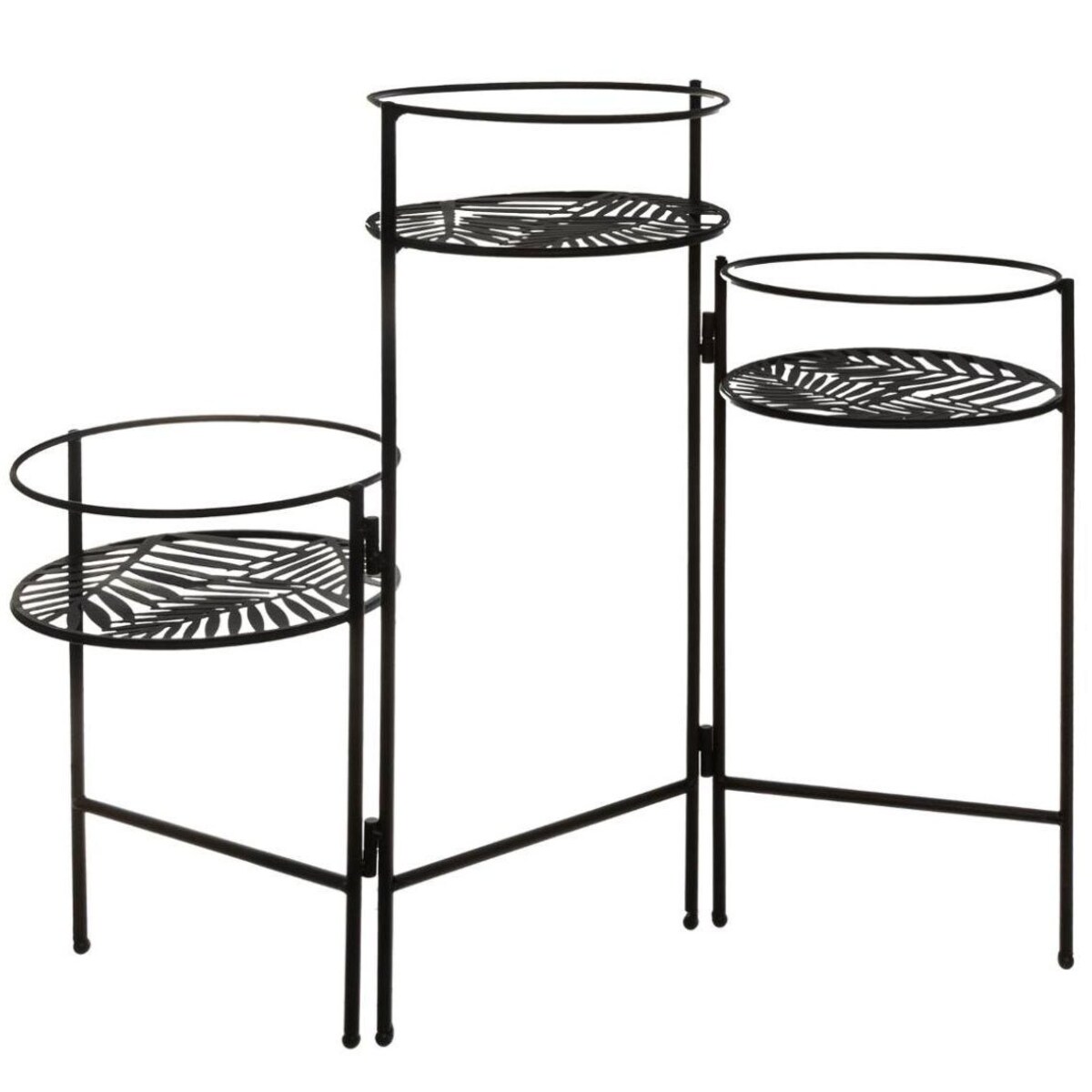 Kwietnik metalowy stojący LEAF, 3 podstawki na kwiaty, 49 cm