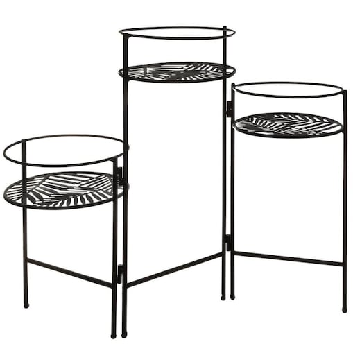 Kwietnik metalowy stojący LEAF, 3 podstawki na kwiaty, 49 cm