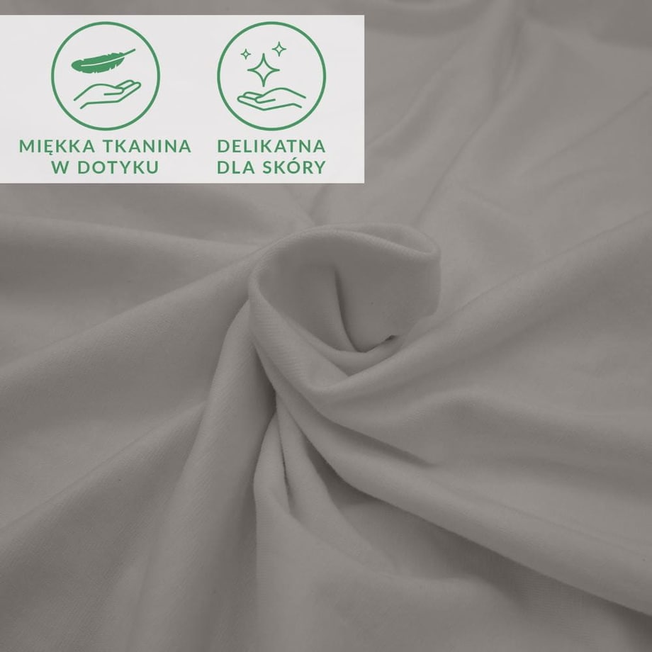 Prześcieradło jersey z elastanem z gumką 90x200 kolor popiel