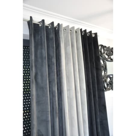 Zasłona welurowa gładka | 140x250 cm przelotki | szary
