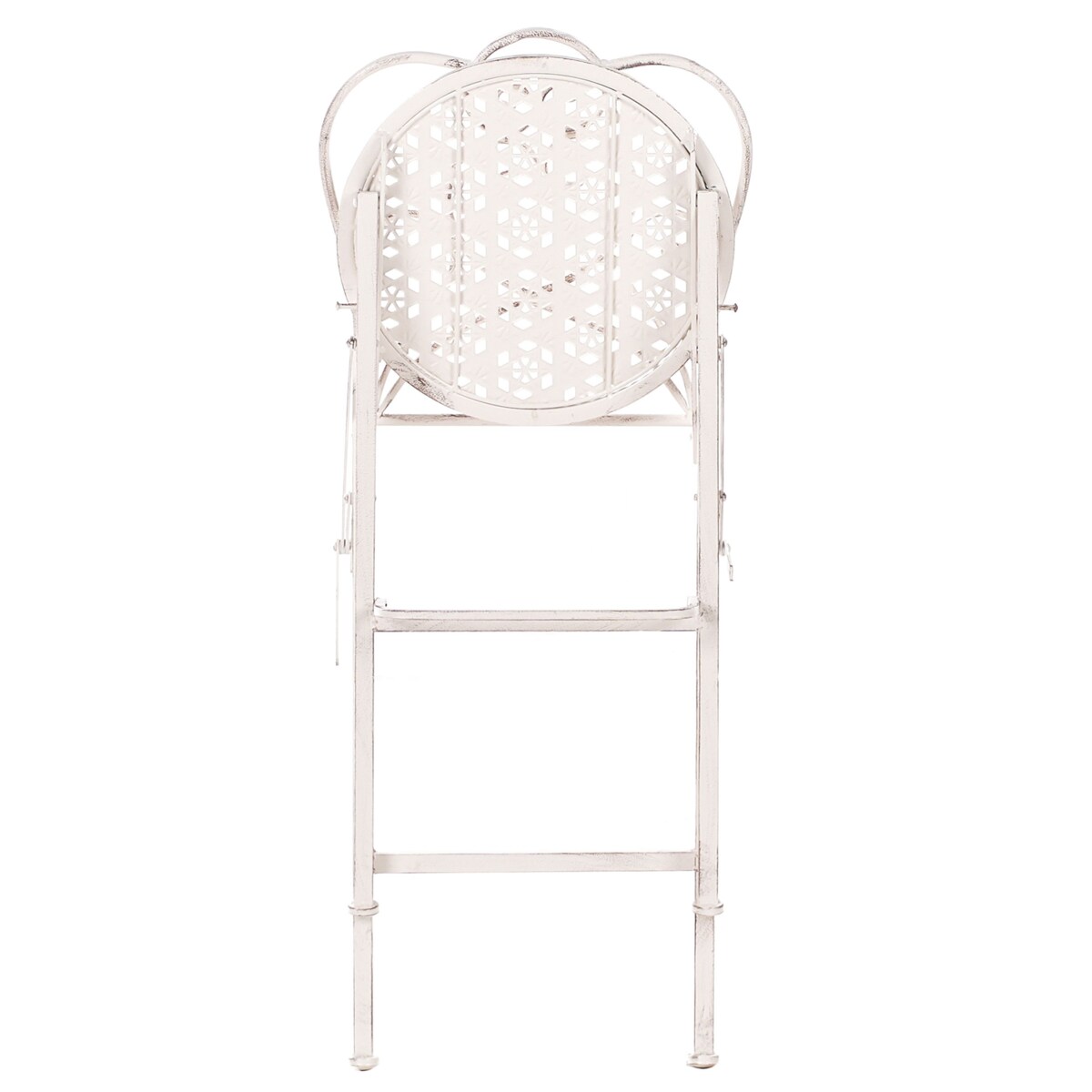 Zestaw 2 krzeseł barowych ogrodowych TRIESTE Składane Metal Jasnobeżowy