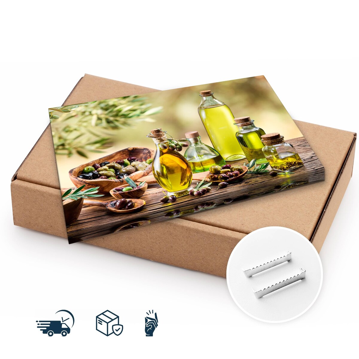 Obraz Na Płótnie Oliwa z oliwek przyprawami 70x50cm