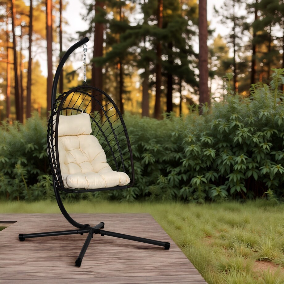 Fotel Wiszący Ogrodowy Huśtawka Kosz Bujany Kokon Kosz Wiszący Podwieszany