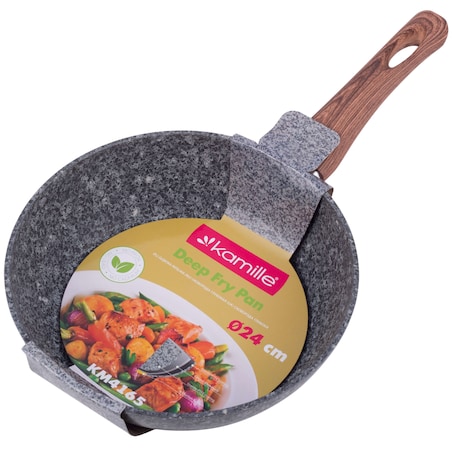 Patelnia granitowa głęboka wok 24cm indukcja KAMILLE
