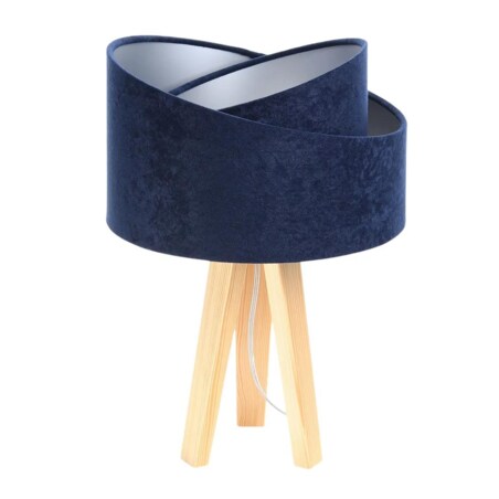 Lampa stołowa GEMSTONE granatowa/srebrna/sosna