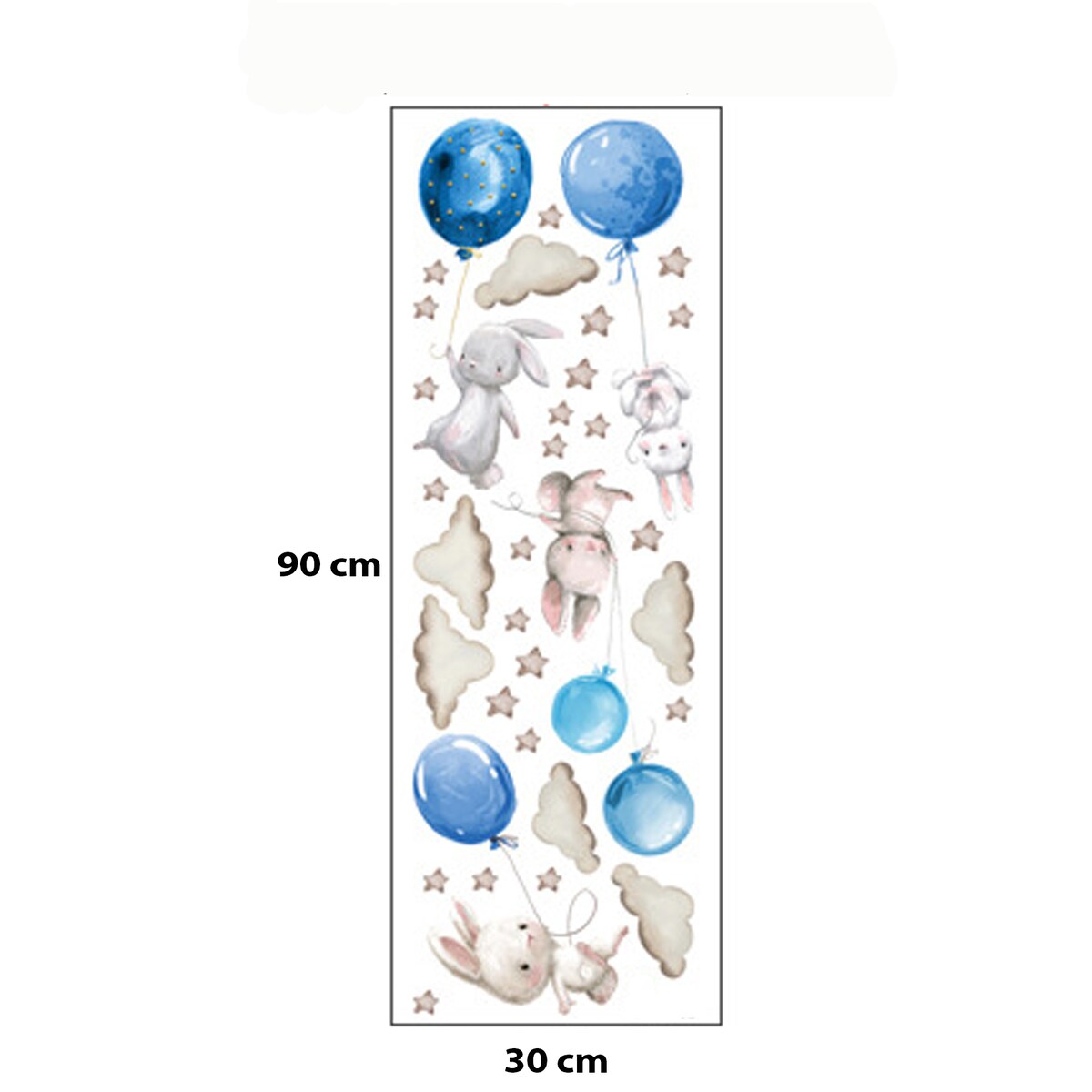 naklejki na ścianę do pokoju dziecka, sipo, niebieskie balony