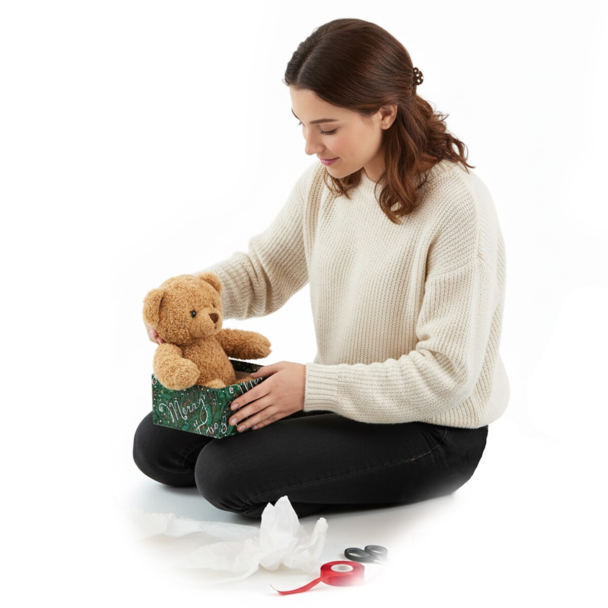 Pudełko Na Prezent Świąteczne Na Boże Narodzenie 14.5X14.5X7 Cm