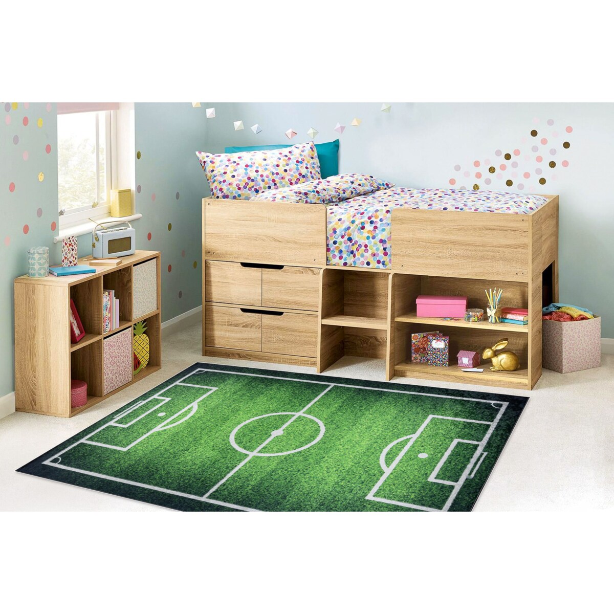 Dywan do prania BAMBINO 58690 Boisko, piłka 160x220 cm