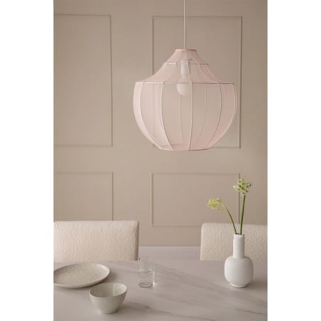 Lampa sufitowa z metalu i tkaniny pudrowa Adaya Ø45 cm