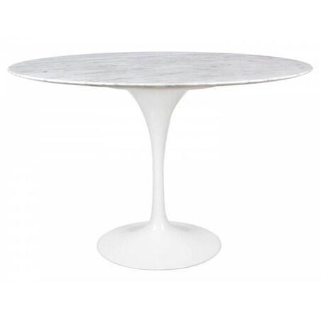 Okrągły stół Tulip GT-09M.FI120 King Home 120 cm marmurowy blat metal biały
