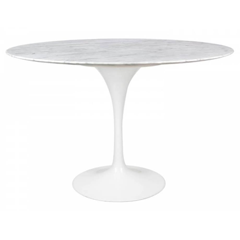 Okrągły stół Tulip GT-09M.FI120 King Home 120 cm marmurowy blat metal biały