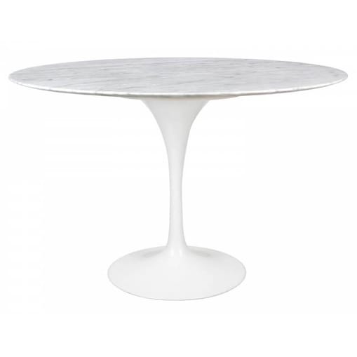 Okrągły stół Tulip GT-09M.FI120 King Home 120 cm marmurowy blat metal biały